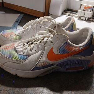 Nike Air Max White with Orange and Multicolor Accents